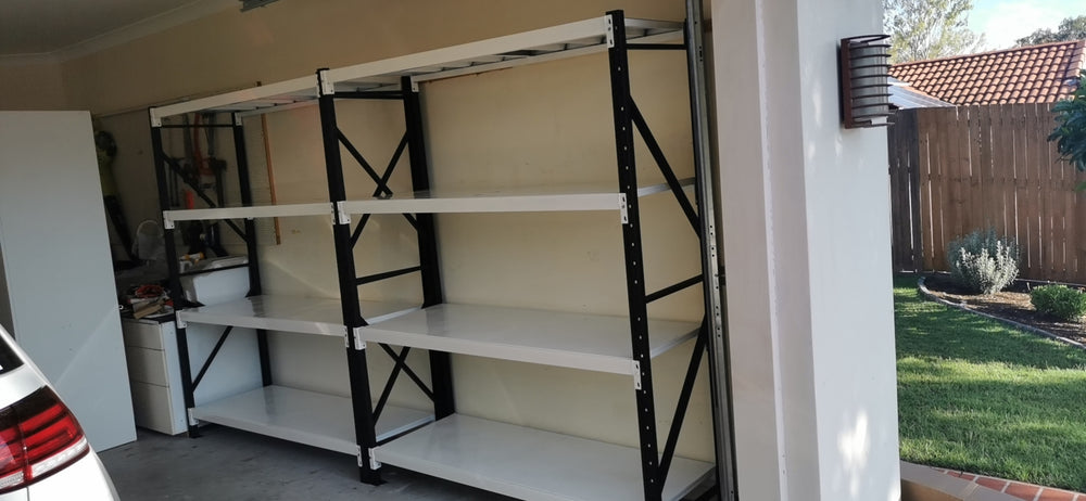 3.0m(W)x1.8m(H)x0.5m(D) 1600kg Connecting Shelving WHITE