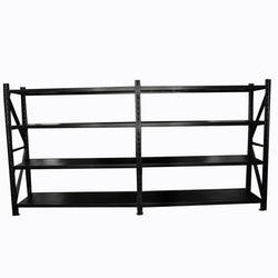 4.0m(W) x 1.8m(H) x 0.6m(D) 3200KG Heavy Duty Connecting Shelving BLACK