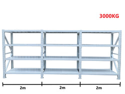 6.0m(W) x 1.8m(H) x 0.6m(D) 3000kg Connecting Shelving White