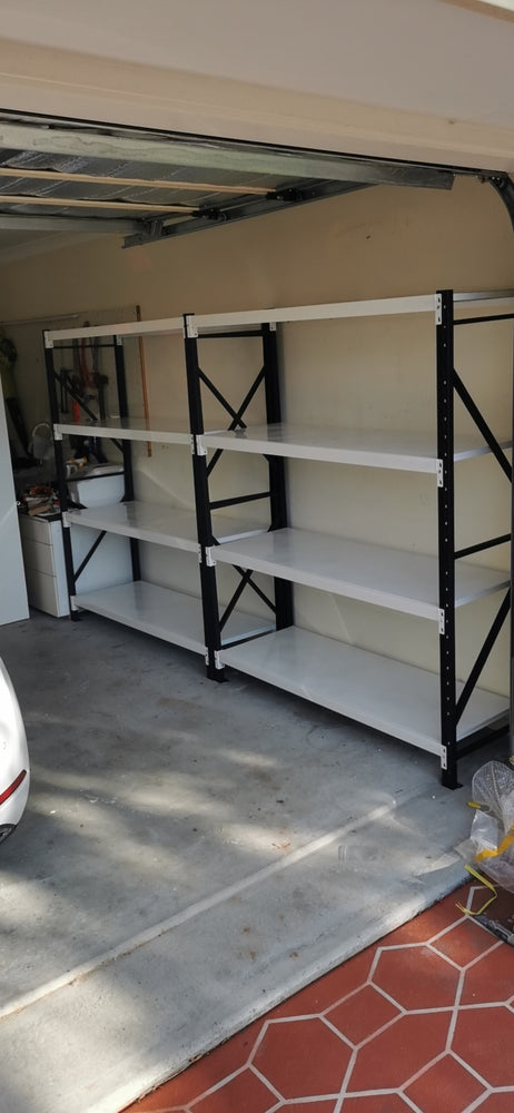 3.0m(W)x1.8m(H)x0.5m(D) 1600kg Connecting Shelving WHITE