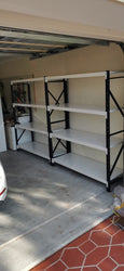 3.0m(W)x1.8m(H)x0.5m(D) 1600kg Connecting Shelving WHITE